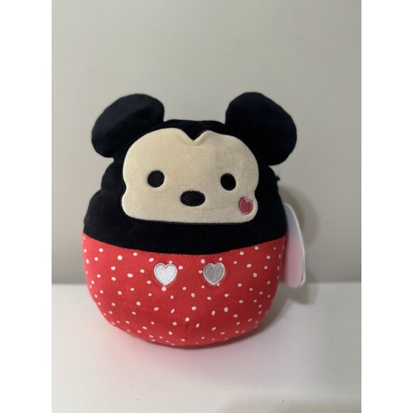 SQUISHMALLOWS Valentine's Day MICKEY MOUSE Disney 8" Plush w/Hearts - New - Picture 1 of 4
